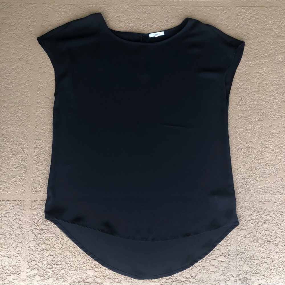 Pleione Semi Sheer Black Top Sz M